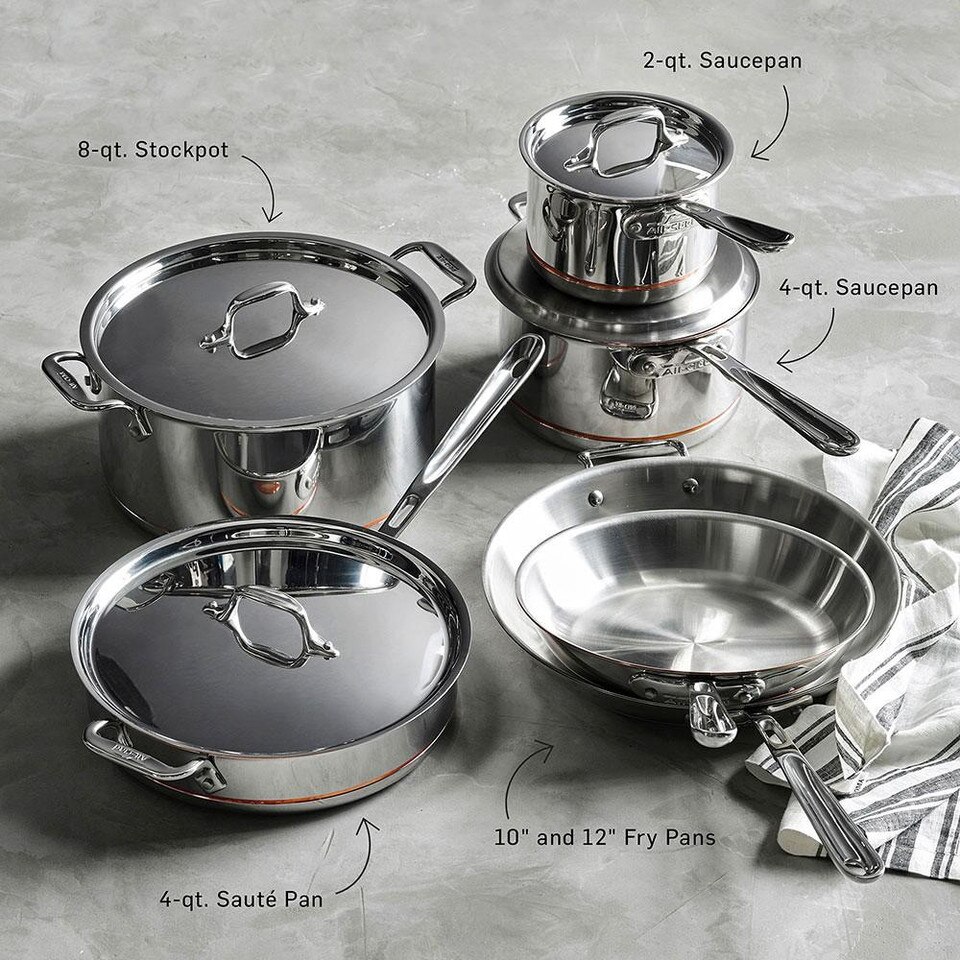 AllClad Copper Core 10Piece Cookware Set Williams Sonoma AU